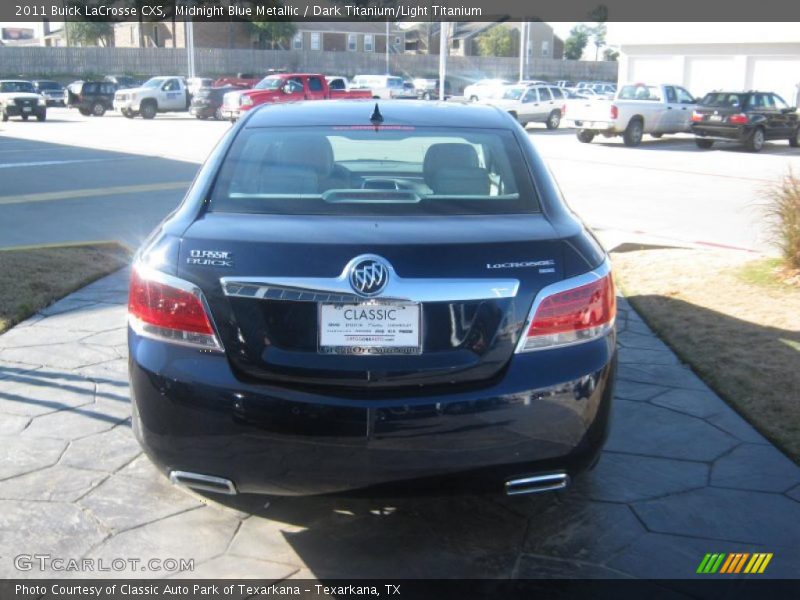 Midnight Blue Metallic / Dark Titanium/Light Titanium 2011 Buick LaCrosse CXS