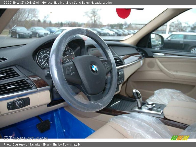 Monaco Blue Metallic / Sand Beige Nevada Leather 2009 BMW X5 xDrive30i