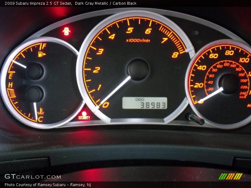 Dark Gray Metallic / Carbon Black 2009 Subaru Impreza 2.5 GT Sedan