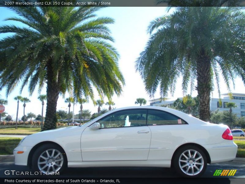 Arctic White / Stone 2007 Mercedes-Benz CLK 350 Coupe