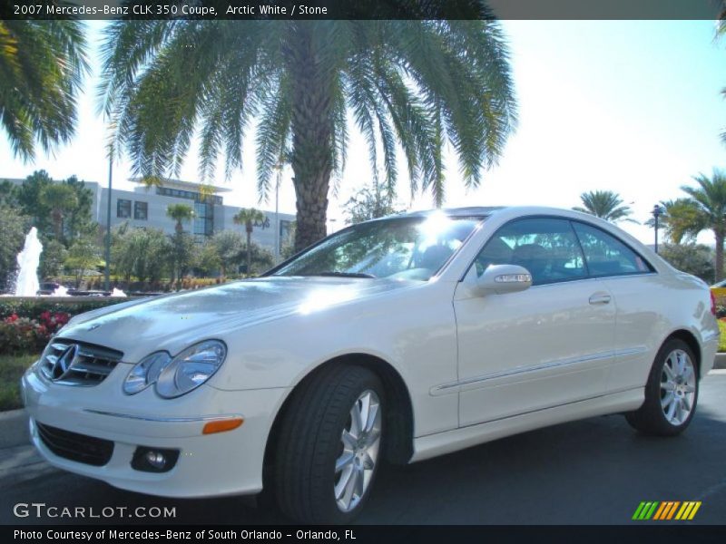 Arctic White / Stone 2007 Mercedes-Benz CLK 350 Coupe