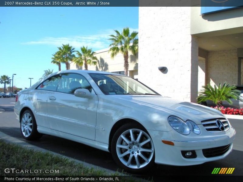 Arctic White / Stone 2007 Mercedes-Benz CLK 350 Coupe