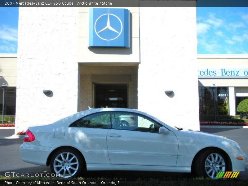 Arctic White / Stone 2007 Mercedes-Benz CLK 350 Coupe