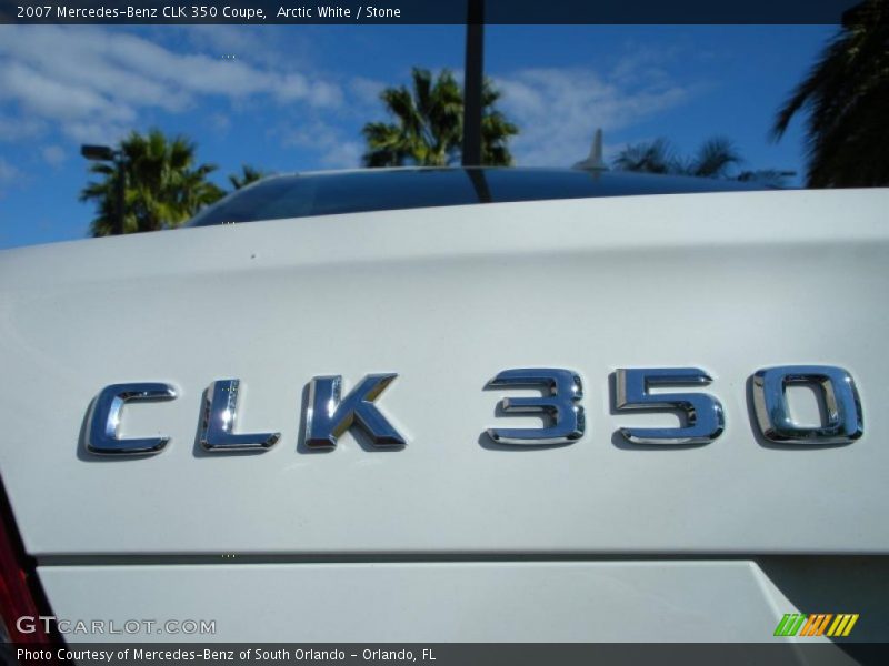 Arctic White / Stone 2007 Mercedes-Benz CLK 350 Coupe