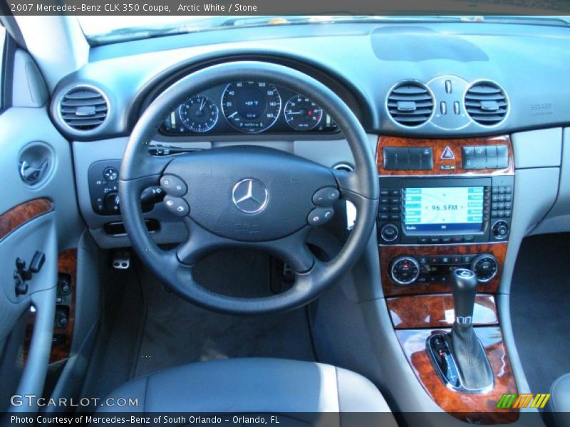 Arctic White / Stone 2007 Mercedes-Benz CLK 350 Coupe