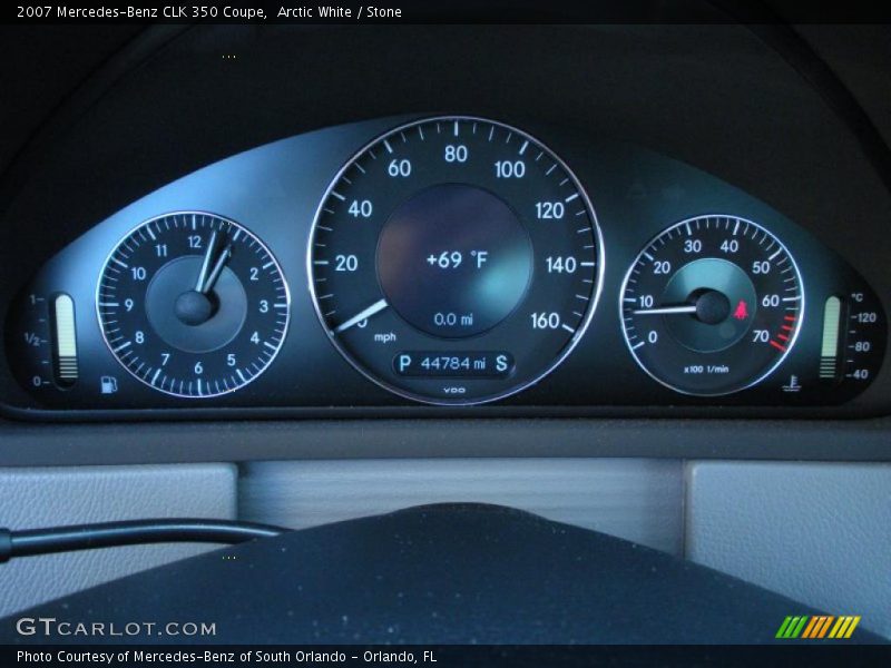 Arctic White / Stone 2007 Mercedes-Benz CLK 350 Coupe