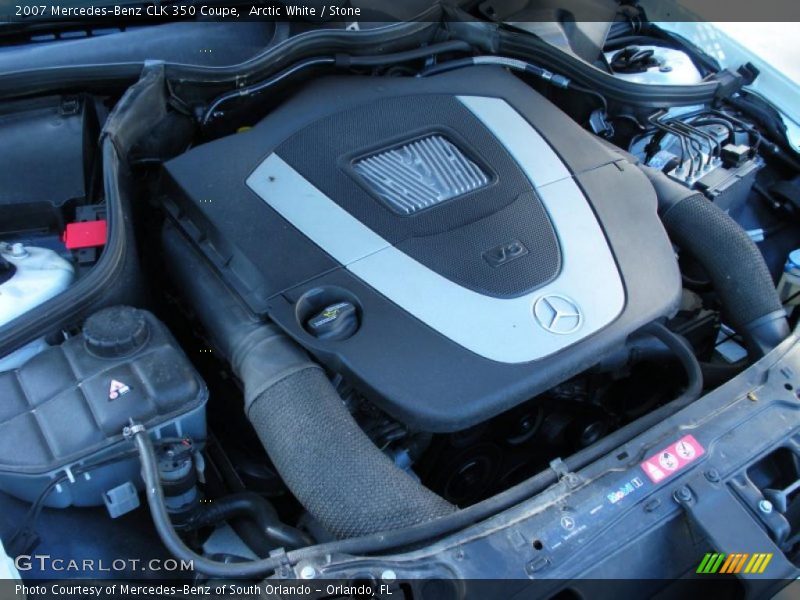 Arctic White / Stone 2007 Mercedes-Benz CLK 350 Coupe
