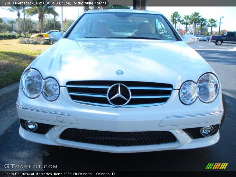 Arctic White / Stone 2008 Mercedes-Benz CLK 550 Coupe