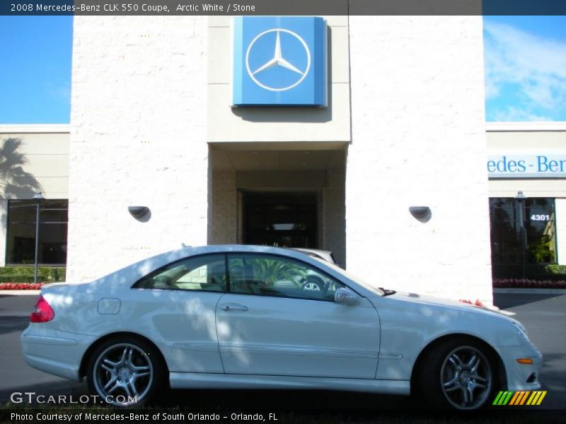 Arctic White / Stone 2008 Mercedes-Benz CLK 550 Coupe