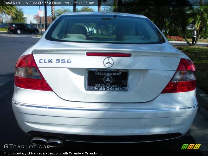 Arctic White / Stone 2008 Mercedes-Benz CLK 550 Coupe