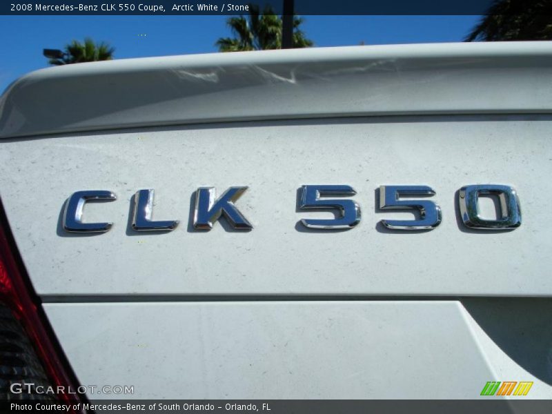 Arctic White / Stone 2008 Mercedes-Benz CLK 550 Coupe