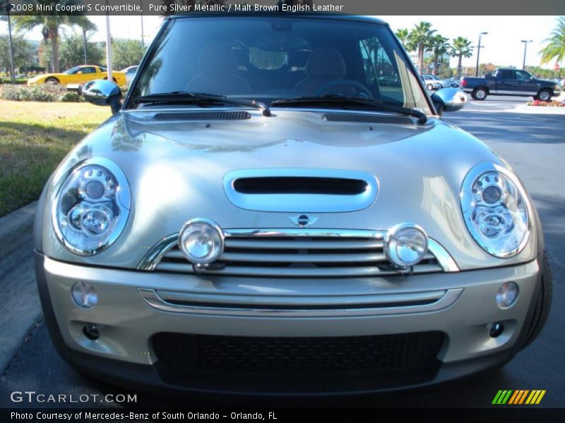 Pure Silver Metallic / Malt Brown English Leather 2008 Mini Cooper S Convertible