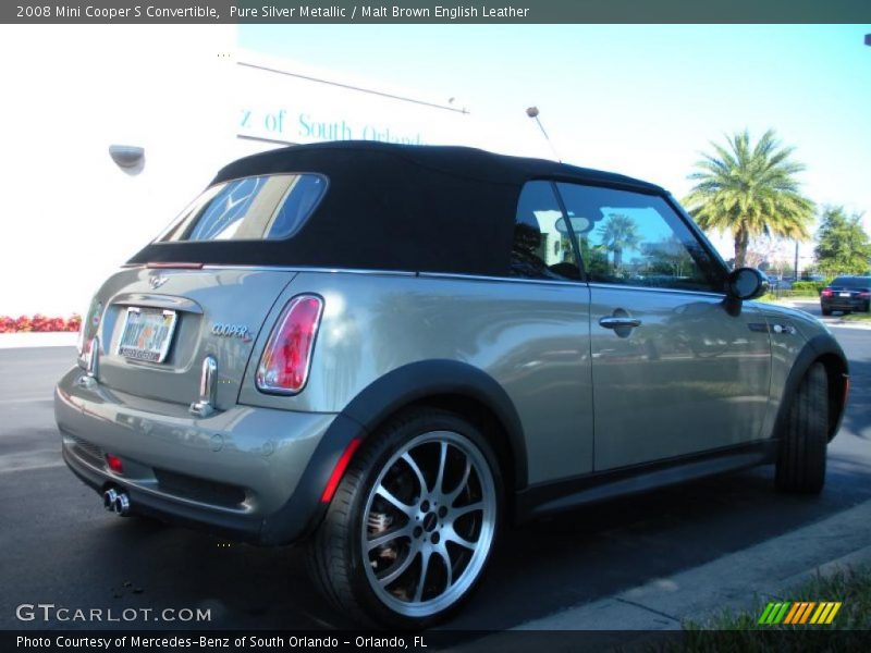 Pure Silver Metallic / Malt Brown English Leather 2008 Mini Cooper S Convertible