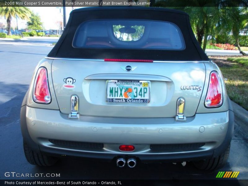 Pure Silver Metallic / Malt Brown English Leather 2008 Mini Cooper S Convertible