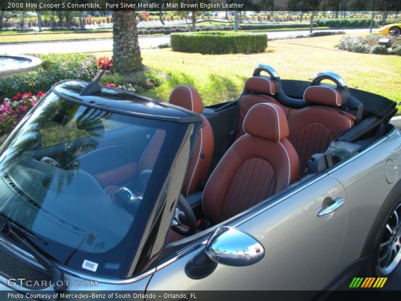 Pure Silver Metallic / Malt Brown English Leather 2008 Mini Cooper S Convertible