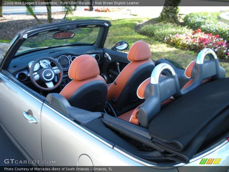 Pure Silver Metallic / Malt Brown English Leather 2008 Mini Cooper S Convertible