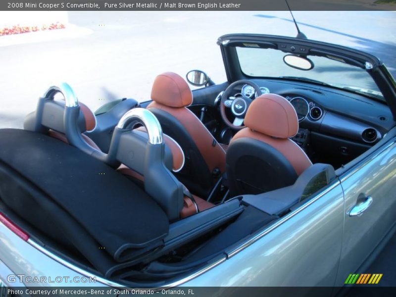 Pure Silver Metallic / Malt Brown English Leather 2008 Mini Cooper S Convertible