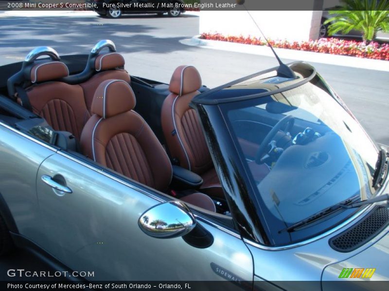 Pure Silver Metallic / Malt Brown English Leather 2008 Mini Cooper S Convertible