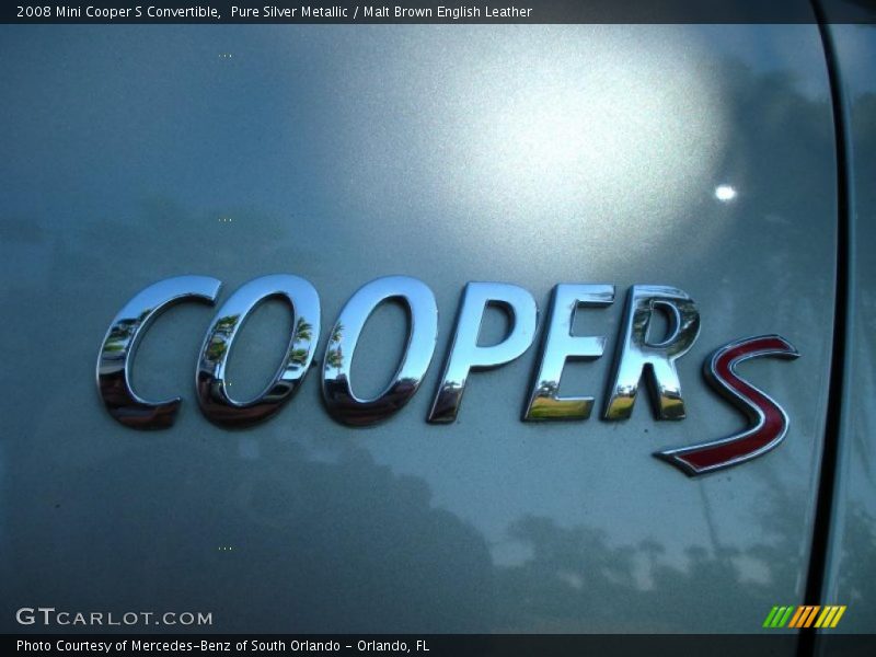 Pure Silver Metallic / Malt Brown English Leather 2008 Mini Cooper S Convertible