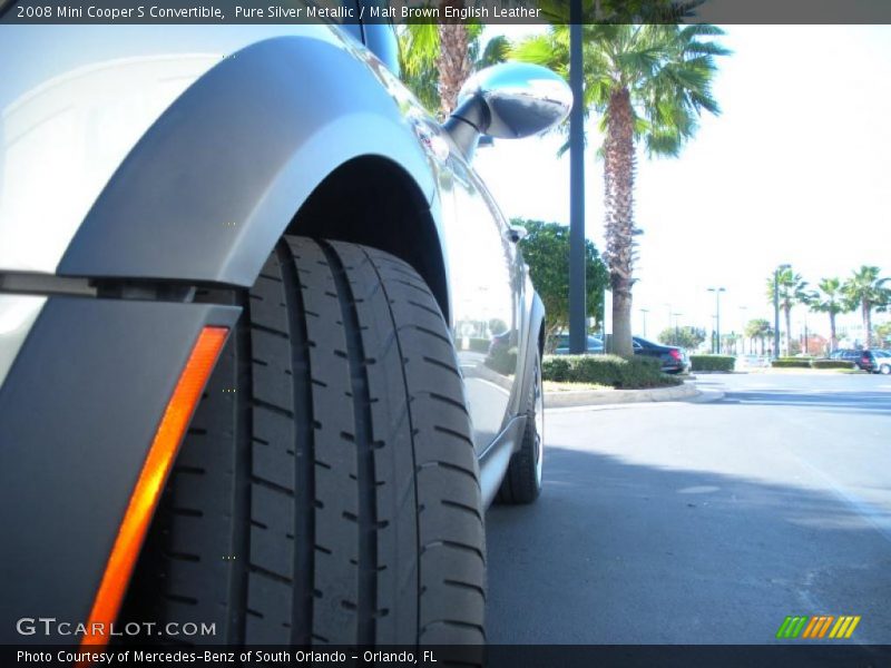 Pure Silver Metallic / Malt Brown English Leather 2008 Mini Cooper S Convertible