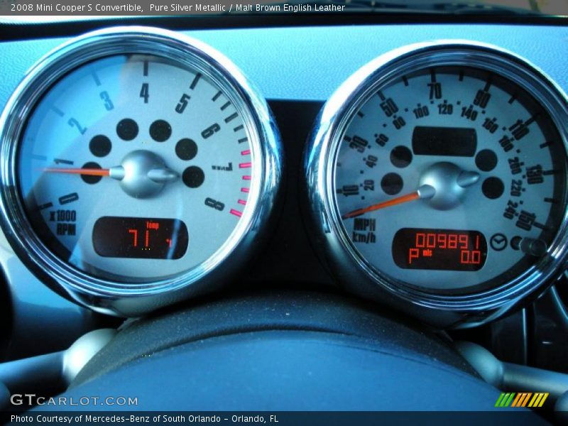 Pure Silver Metallic / Malt Brown English Leather 2008 Mini Cooper S Convertible