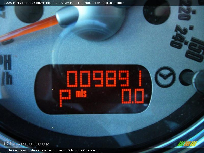Pure Silver Metallic / Malt Brown English Leather 2008 Mini Cooper S Convertible