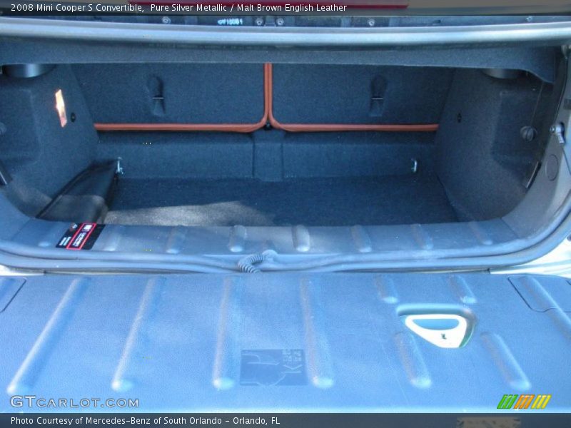 Pure Silver Metallic / Malt Brown English Leather 2008 Mini Cooper S Convertible