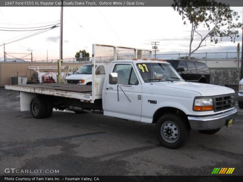  1997 F350 XL Regular Cab Dually Stake Truck Oxford White