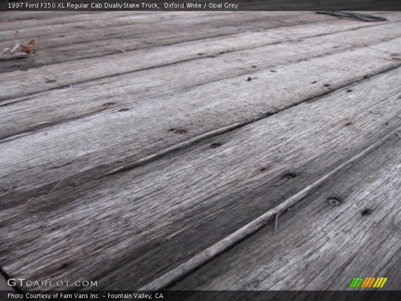 Oxford White / Opal Grey 1997 Ford F350 XL Regular Cab Dually Stake Truck