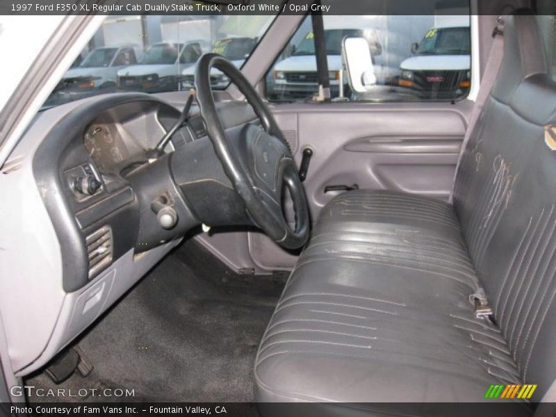  1997 F350 XL Regular Cab Dually Stake Truck Opal Grey Interior