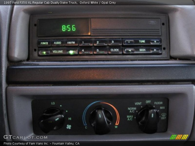 Oxford White / Opal Grey 1997 Ford F350 XL Regular Cab Dually Stake Truck