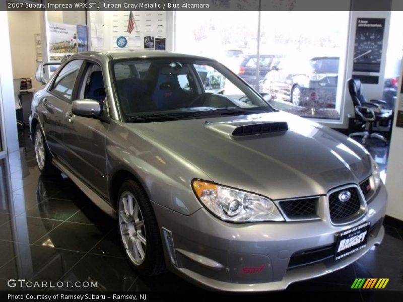 Urban Gray Metallic / Blue Alcantara 2007 Subaru Impreza WRX STi