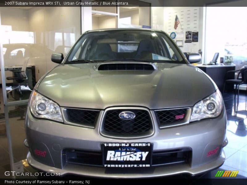 Urban Gray Metallic / Blue Alcantara 2007 Subaru Impreza WRX STi