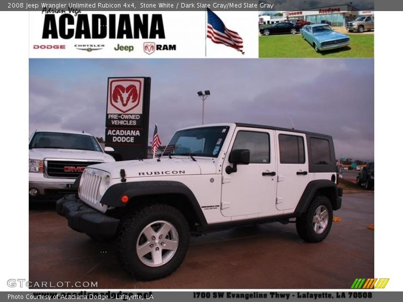 Stone White / Dark Slate Gray/Med Slate Gray 2008 Jeep Wrangler Unlimited Rubicon 4x4