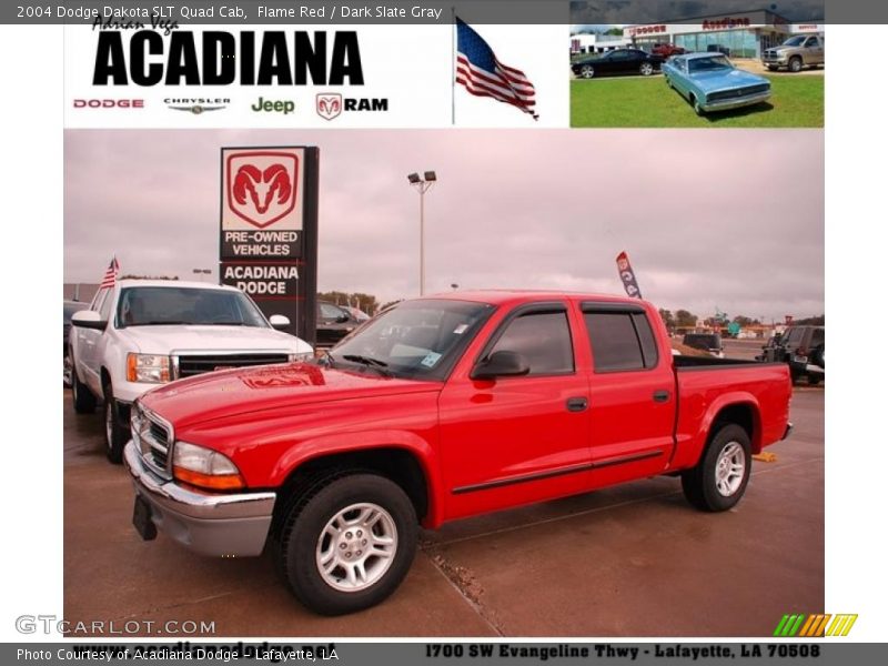 Flame Red / Dark Slate Gray 2004 Dodge Dakota SLT Quad Cab