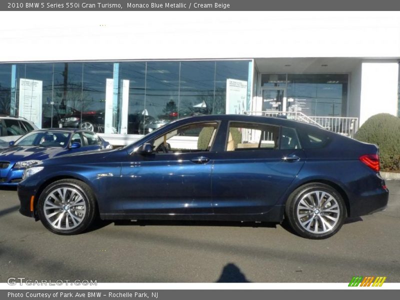 Monaco Blue Metallic / Cream Beige 2010 BMW 5 Series 550i Gran Turismo
