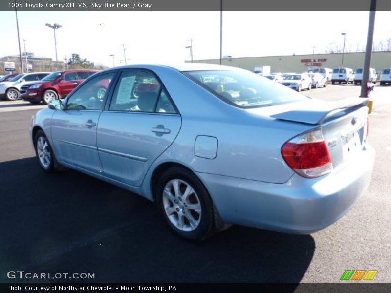 Sky Blue Pearl / Gray 2005 Toyota Camry XLE V6