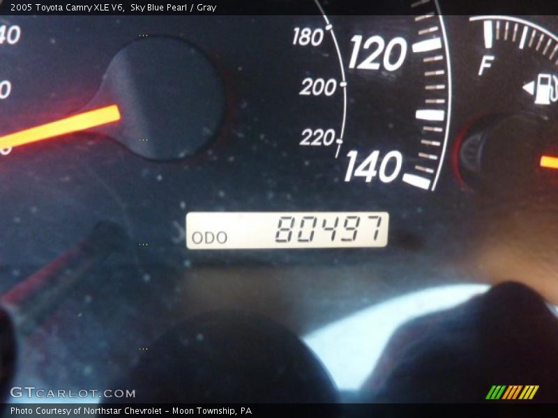 Sky Blue Pearl / Gray 2005 Toyota Camry XLE V6