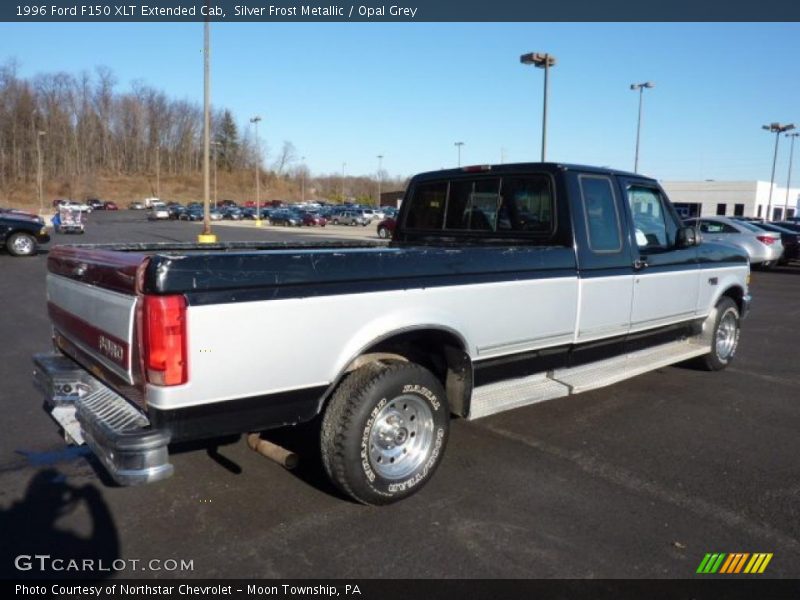 Silver Frost Metallic / Opal Grey 1996 Ford F150 XLT Extended Cab
