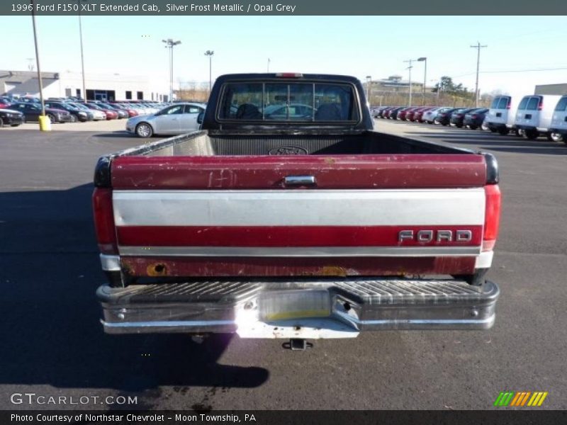 Silver Frost Metallic / Opal Grey 1996 Ford F150 XLT Extended Cab