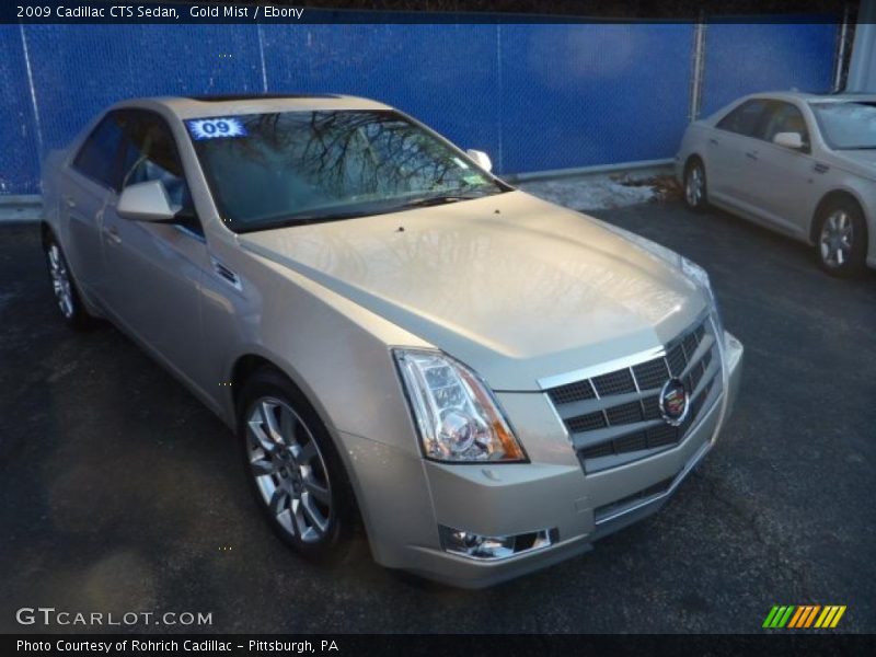 Gold Mist / Ebony 2009 Cadillac CTS Sedan
