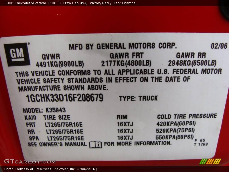 Victory Red / Dark Charcoal 2006 Chevrolet Silverado 3500 LT Crew Cab 4x4
