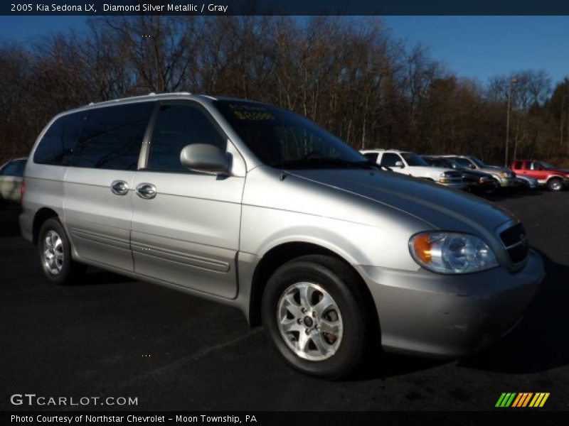 Diamond Silver Metallic / Gray 2005 Kia Sedona LX