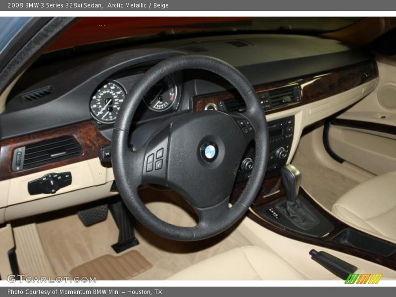 Arctic Metallic / Beige 2008 BMW 3 Series 328xi Sedan