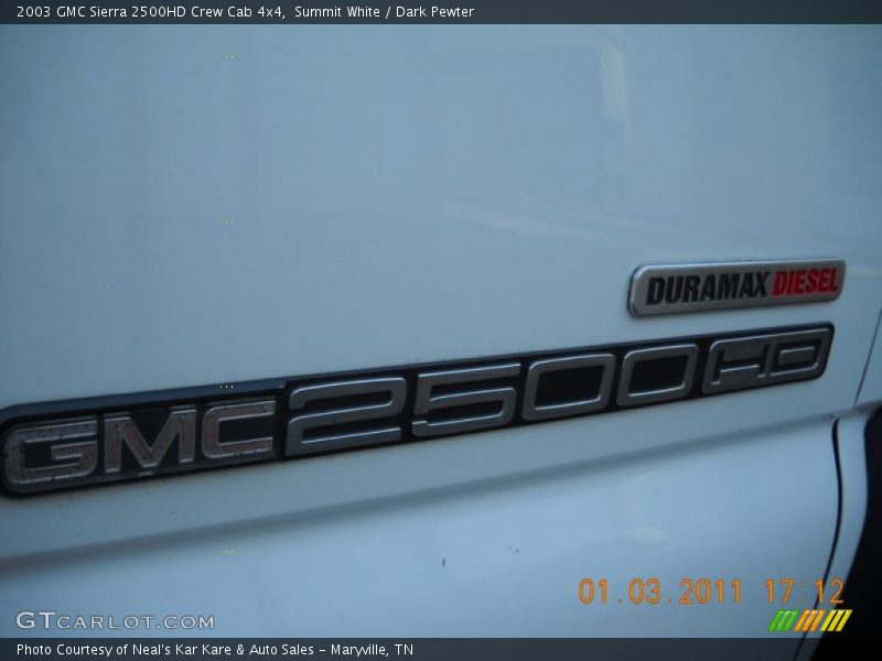 Summit White / Dark Pewter 2003 GMC Sierra 2500HD Crew Cab 4x4