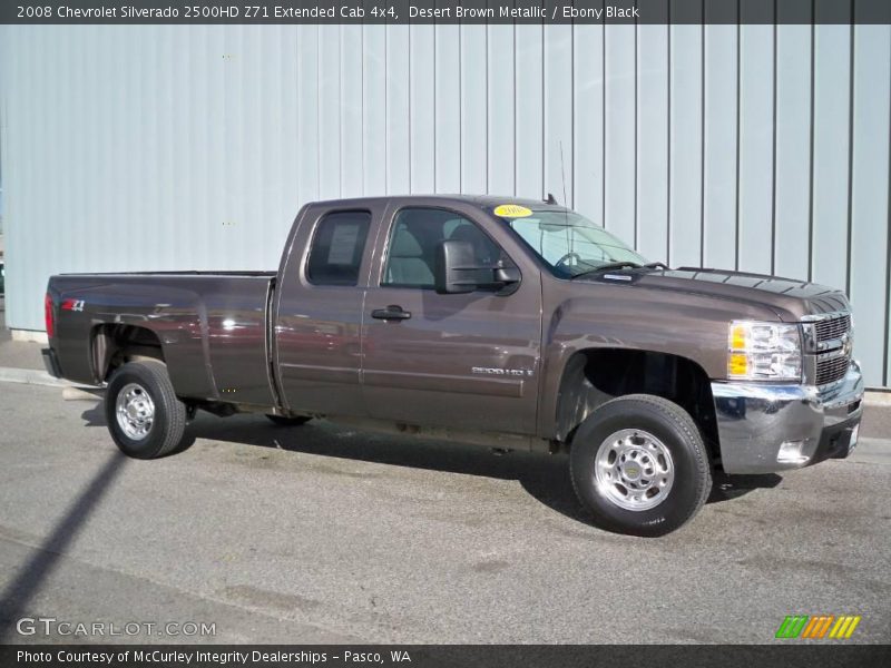 Desert Brown Metallic / Ebony Black 2008 Chevrolet Silverado 2500HD Z71 Extended Cab 4x4