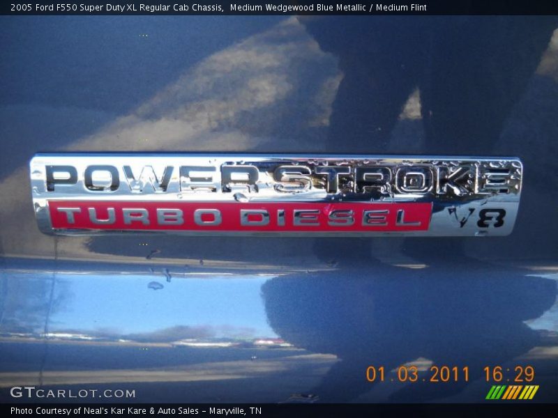 Medium Wedgewood Blue Metallic / Medium Flint 2005 Ford F550 Super Duty XL Regular Cab Chassis