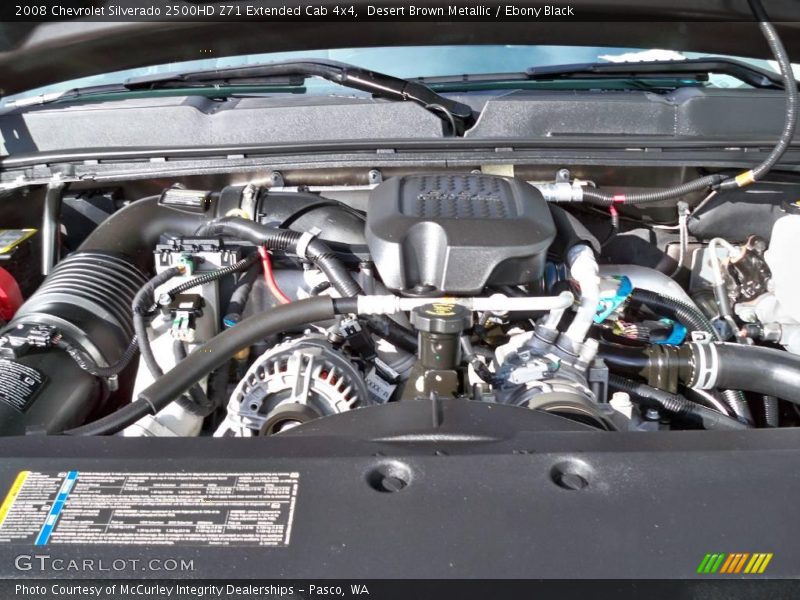 Desert Brown Metallic / Ebony Black 2008 Chevrolet Silverado 2500HD Z71 Extended Cab 4x4