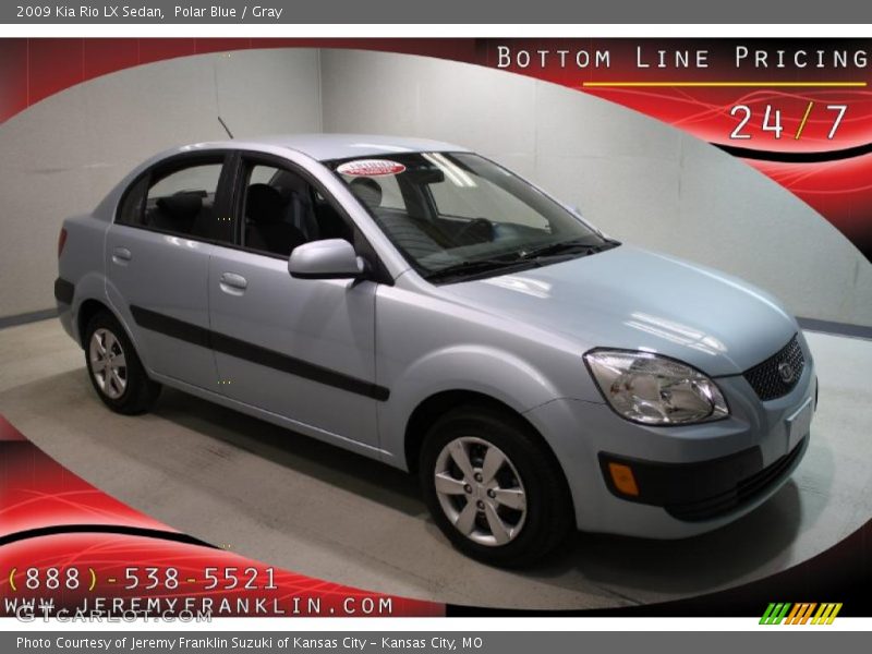 Polar Blue / Gray 2009 Kia Rio LX Sedan