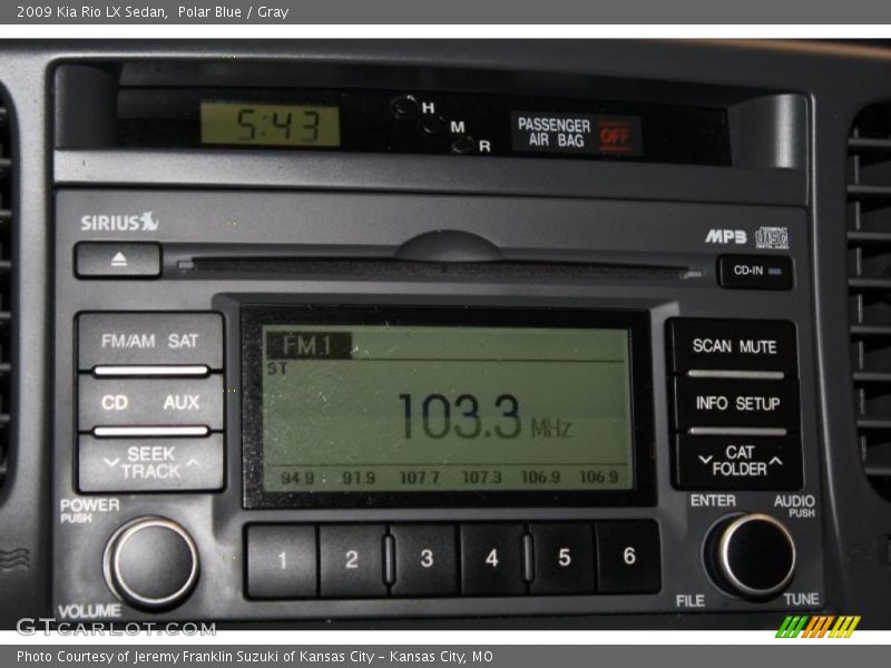 Polar Blue / Gray 2009 Kia Rio LX Sedan